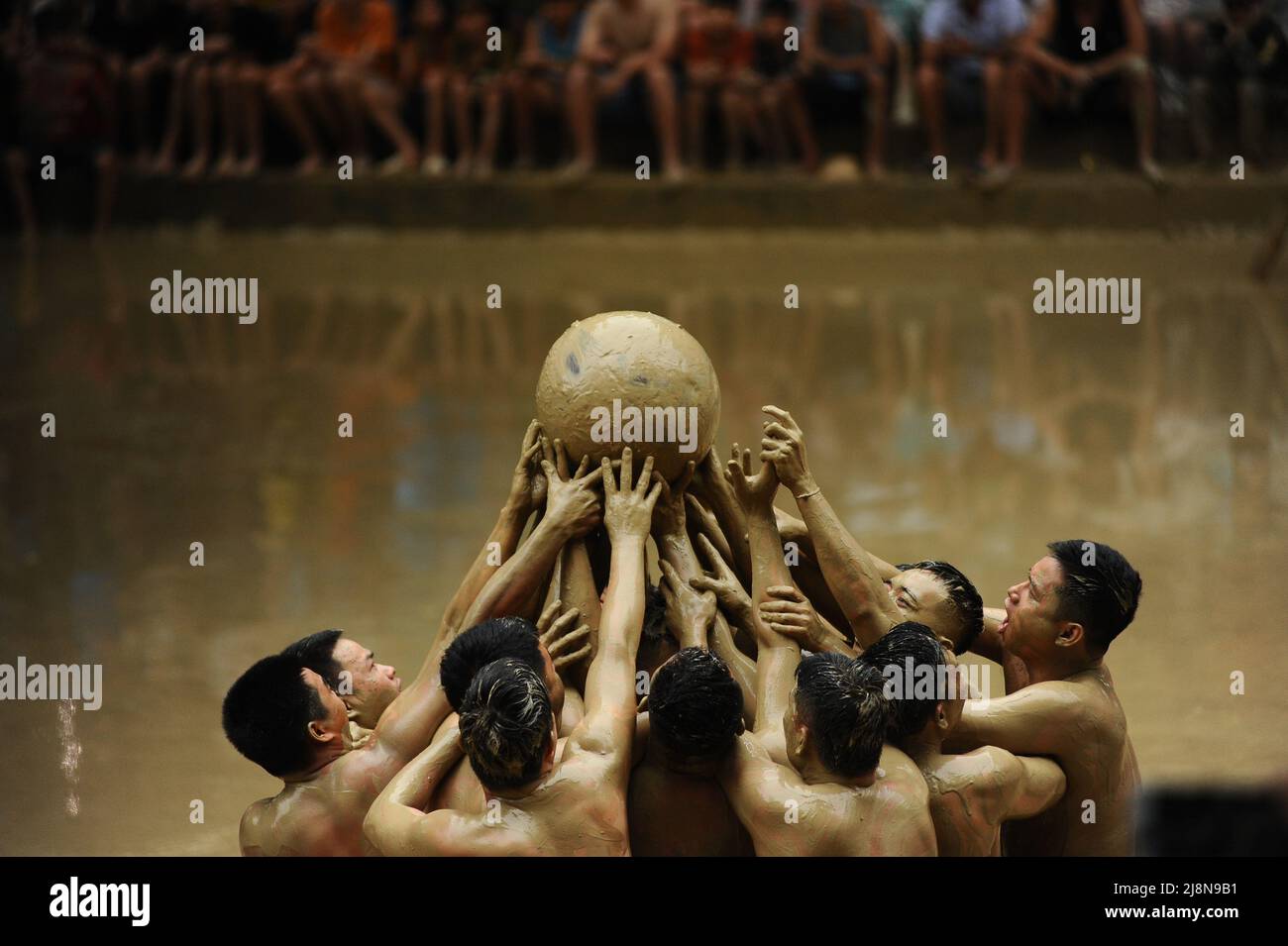 Vietnam mud ball wrestling Stock Photo
