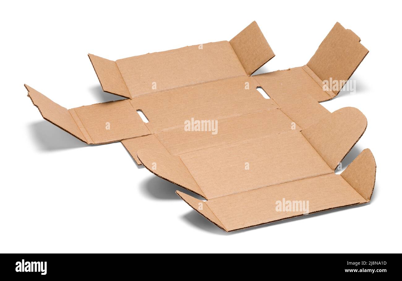 Broken Down Recycled Cardboard Box Cut Out Stock Photo Alamy