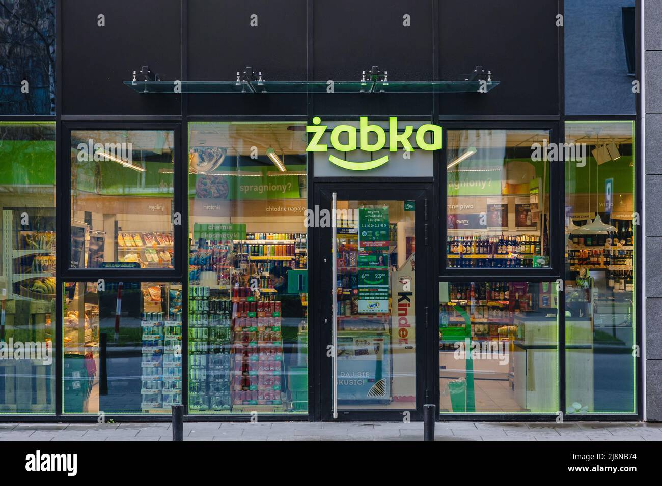 Exterior of Zabka convenience store in Warsaw downtown, capital of Poland Stock Photo