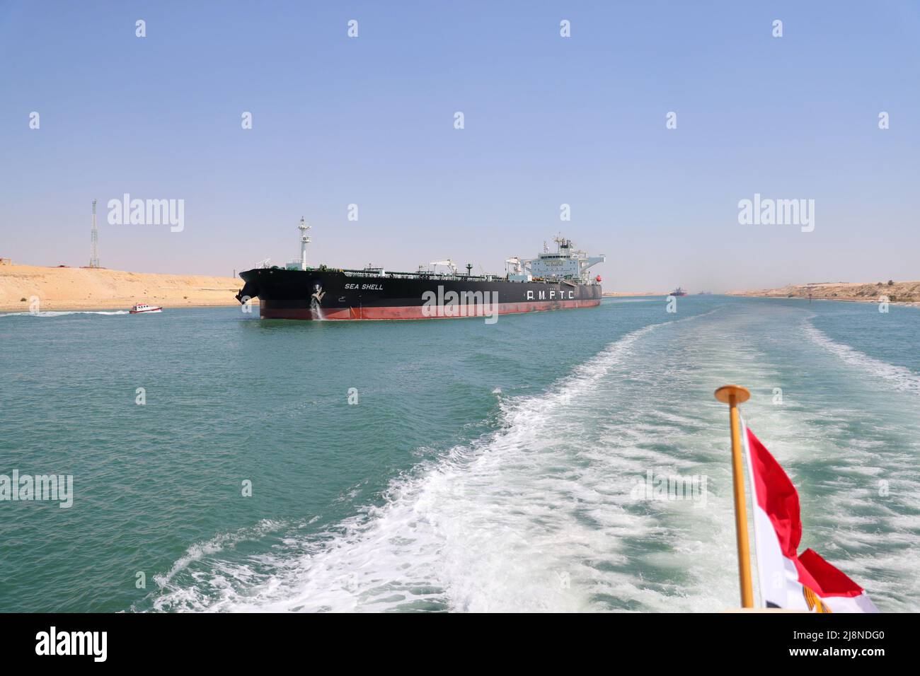 Cairo, Egypt. 17th May, 2022. A ship sails on the Suez Canal in ...