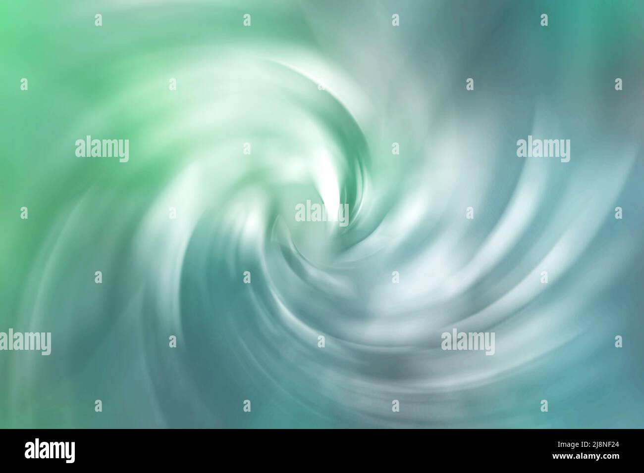 Summer green and blue spiral vortex soft blurred abstract gradient background Stock Photo