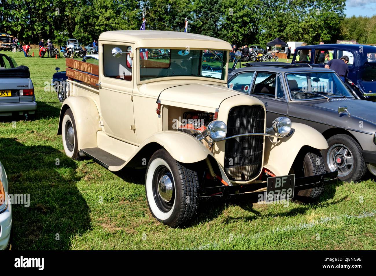 Westbury, Wiltshire, UK - September 1 2019:1930 Ford Model A Pick Up Truck 355 Ci V8 Hotrod, BF 8759, at the Westbury White Horse Classic Vehicle Show Stock Photo