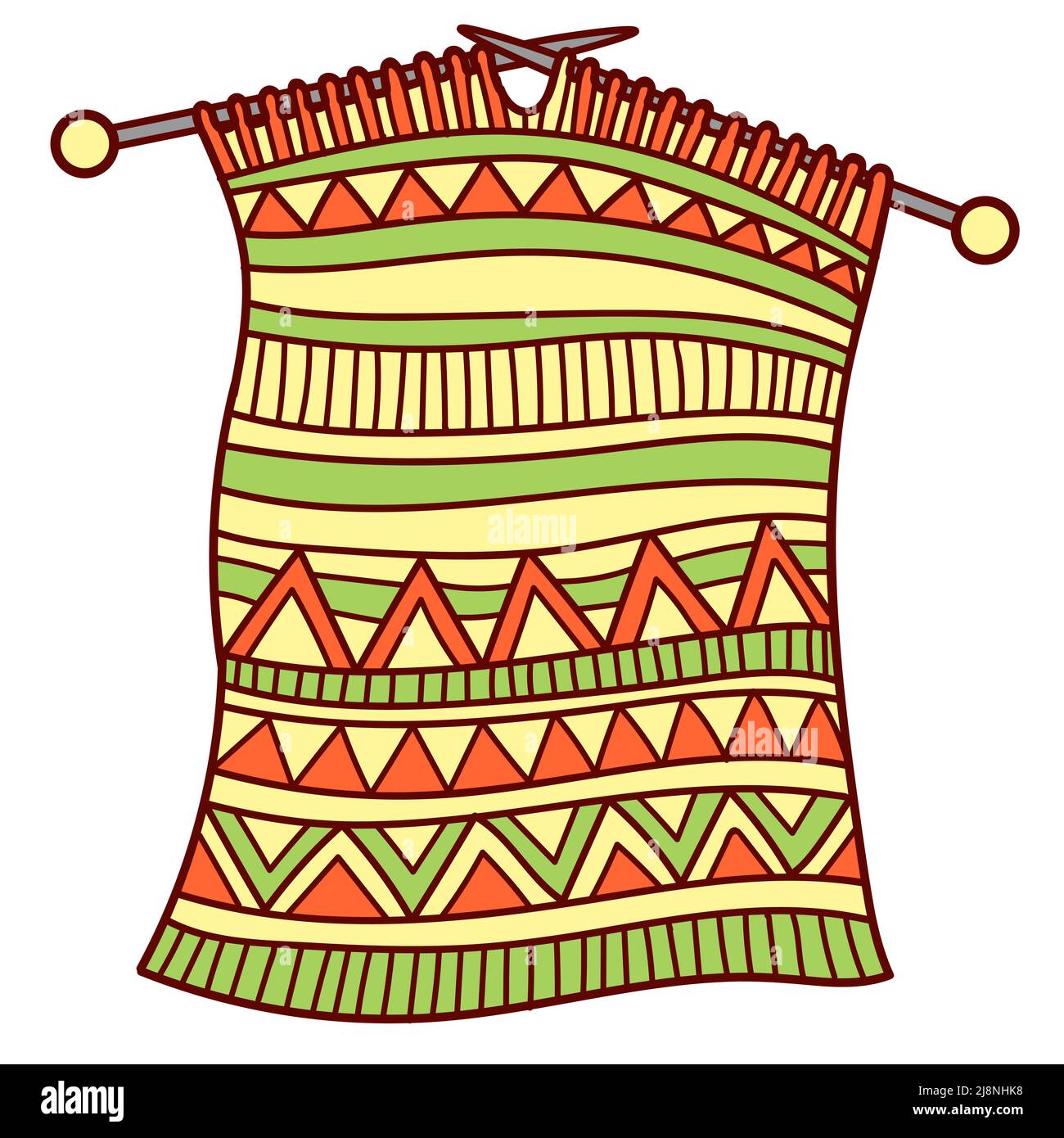 Knitting winter clothes, vector flat illustration Stock Vector Image