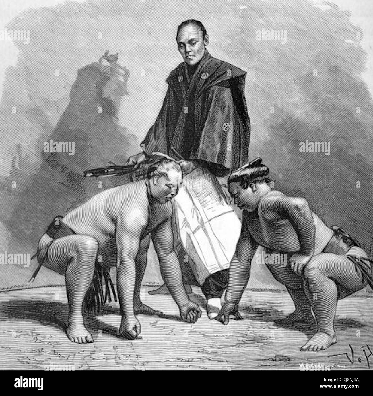 Sumo wrestling vintage Black and White Stock Photos & Images