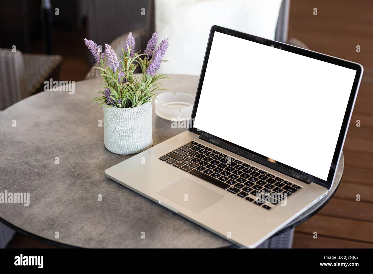 Laptop or notebook with blank screen Stock Photo Alamy