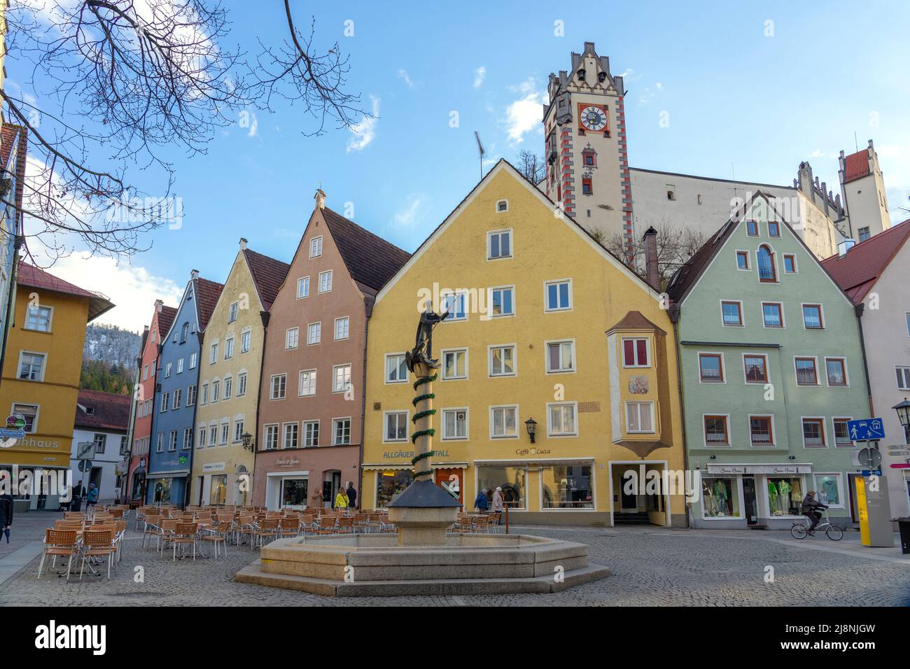 04.11.2022 - Fussen,Germany : Beautiful colorful romantic city of Fussen Germany . Stock Photo