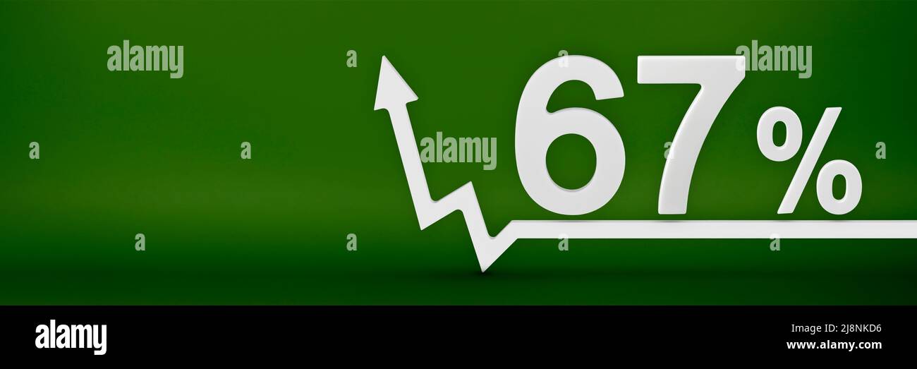 67 percent. The arrow on the graph points up. Rising prices, inflation ...