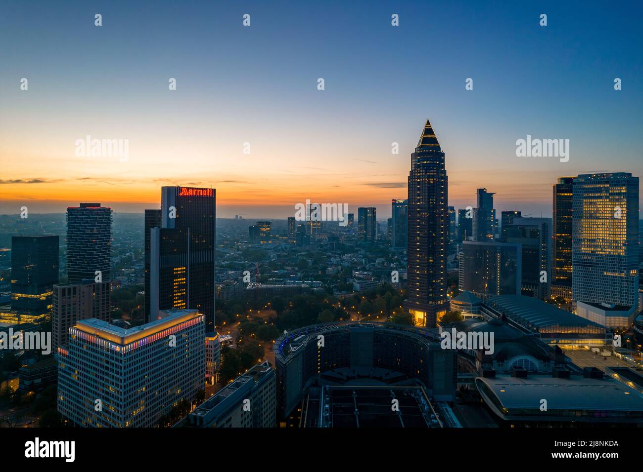 Frankfurt Skyline in the Morning Stock Photo