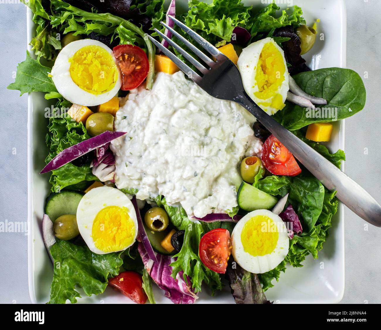 Healthy cheese eggs salad hi-res stock photography and images - Alamy