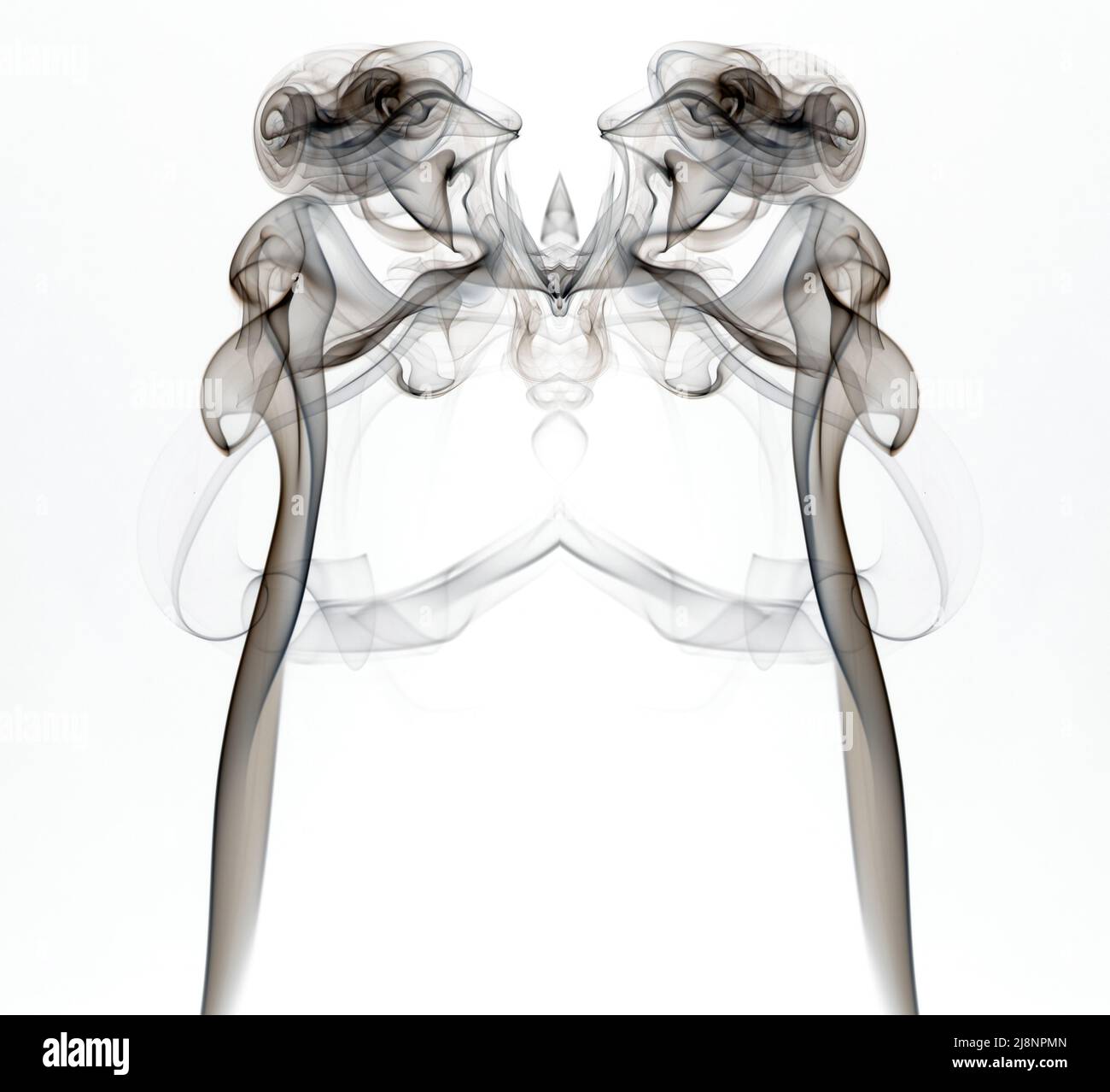 Smokeping Using Curl Puffs and curls of dark smoke on a white background rising from a ...