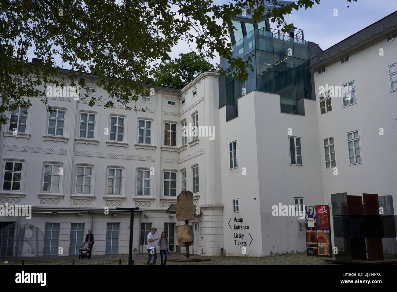 Prague, Czech Republic - May 7, 2022 - Museum Kampa - a modern art gallery housed in the former Sova Mills by the banks of the Vltava river Stock Photo