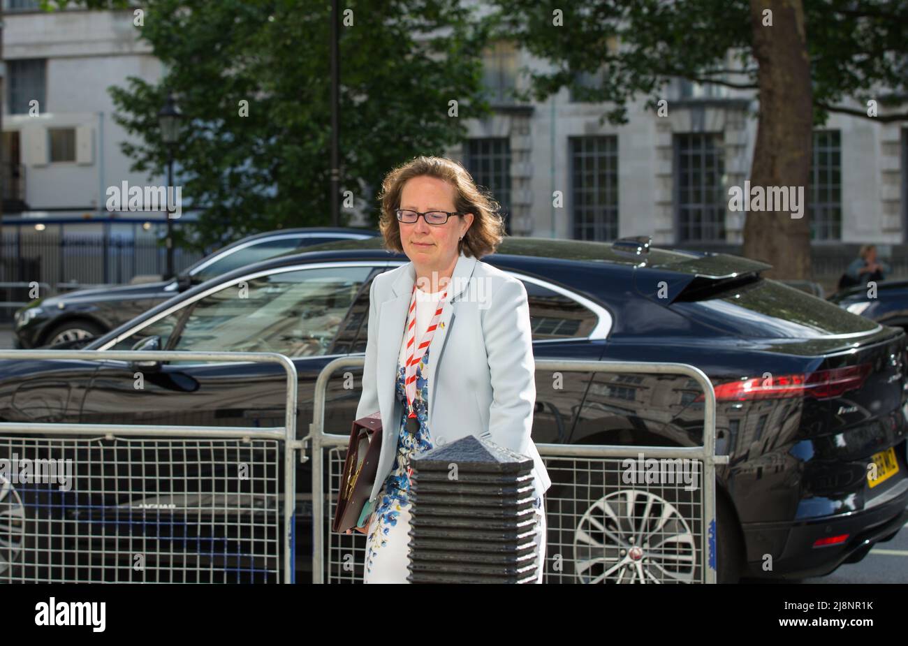 London uk Baroness Evans of Bowes Park Leader of the House of Lords Arriving at cabinet office Stock Photo