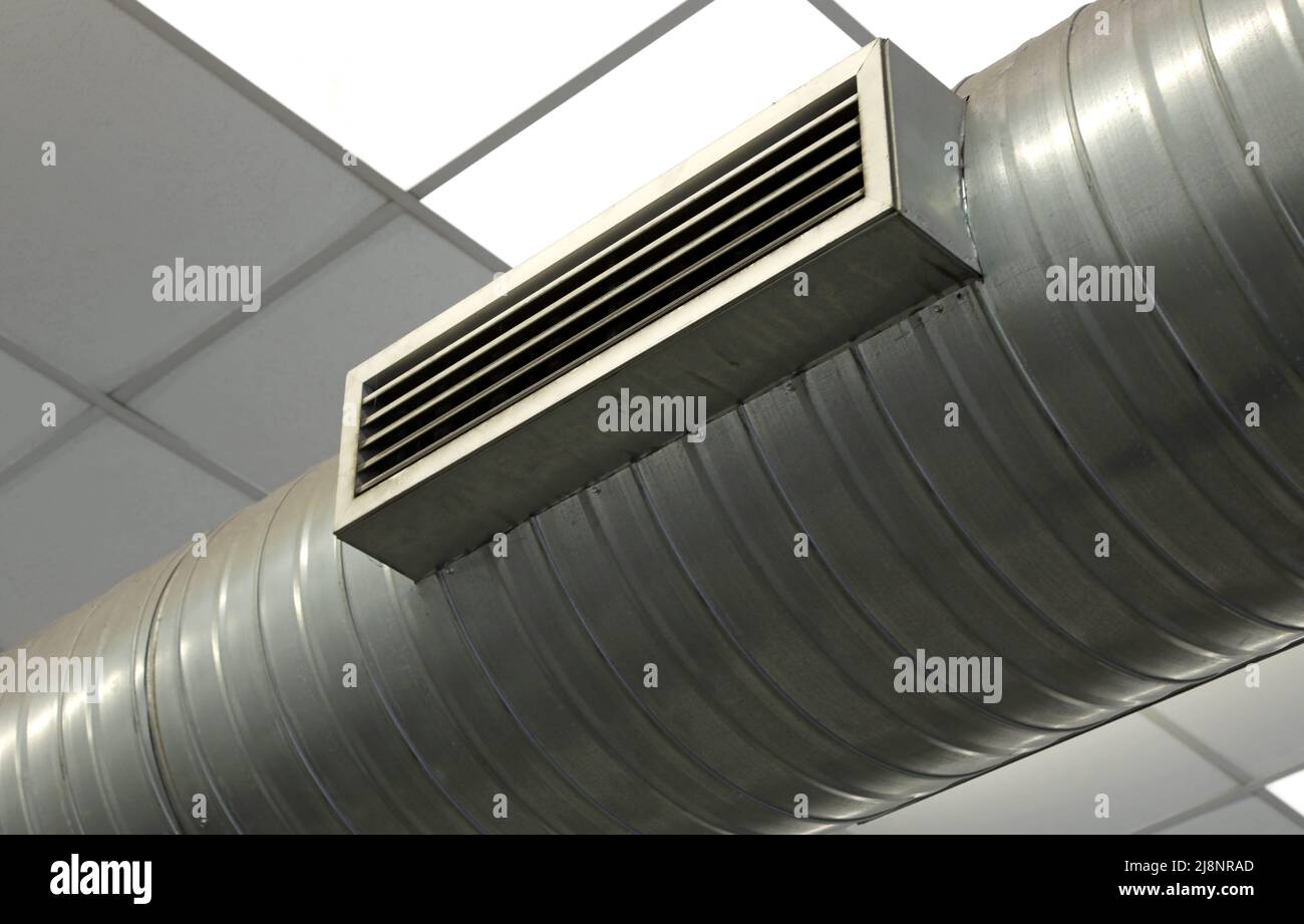 pipe of the air conditioning system in the factory and the nozzle for