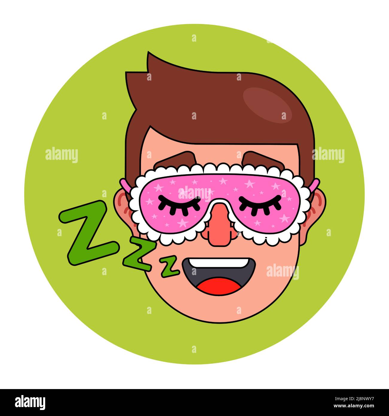man sleeps with sleep mask. snoring man. flat vector illustration Stock Vector Image & Art Alamy