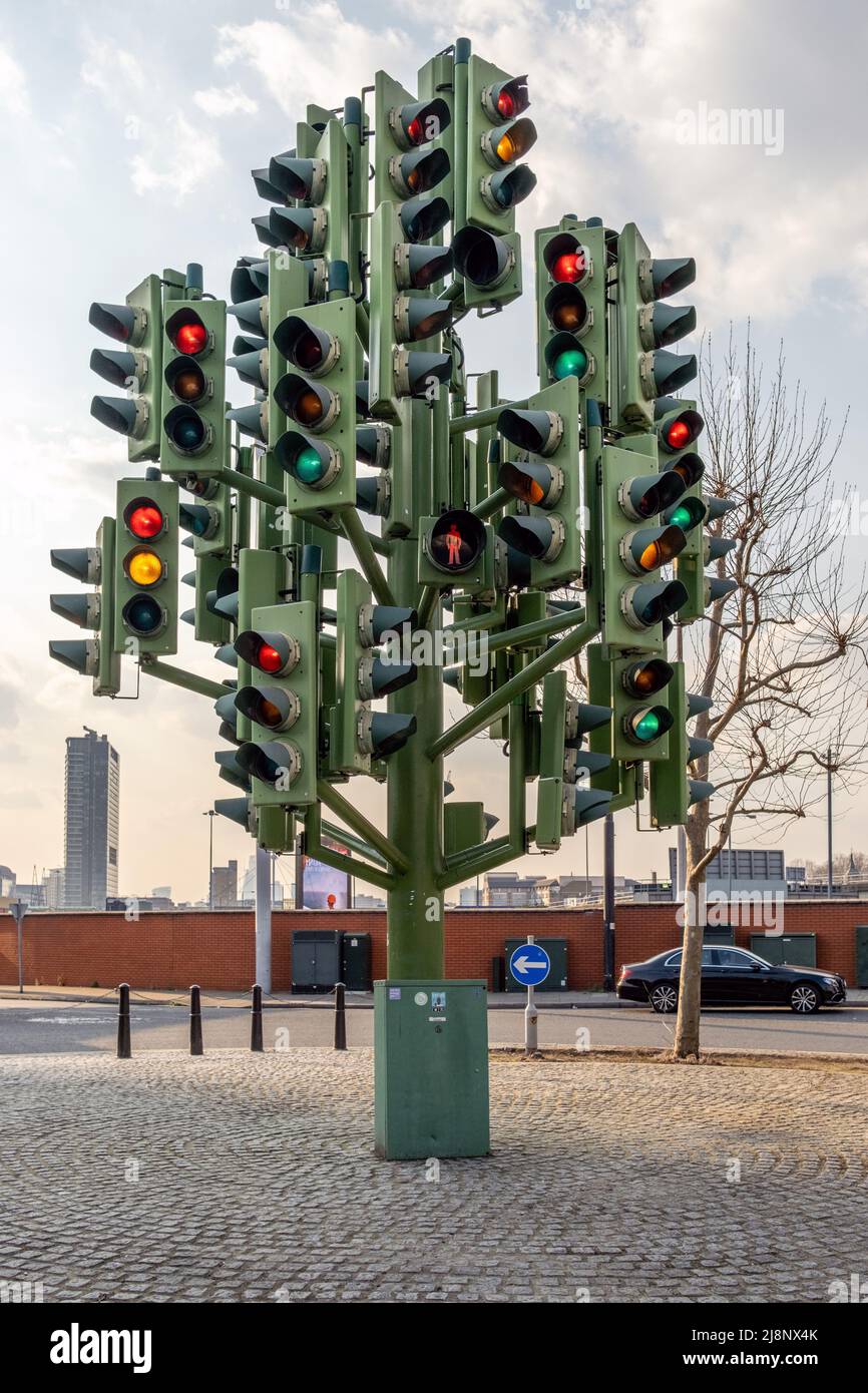 The traffic light tree sculpture hires stock photography and images