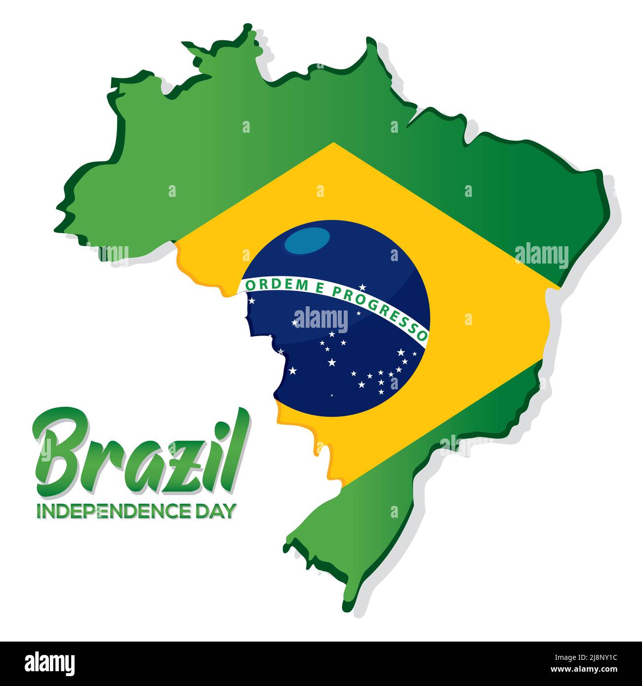 Poster map flag brazil independence vector illustration Stock Vector ...