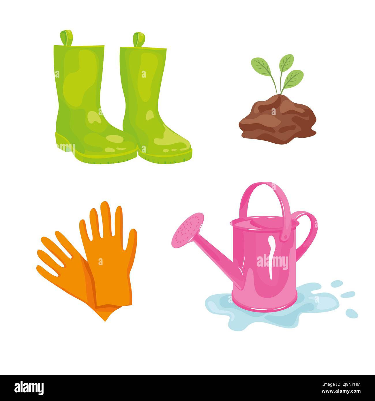 Gardening icon set. Colorful garden collection tools Stock Vector Image & Art Alamy