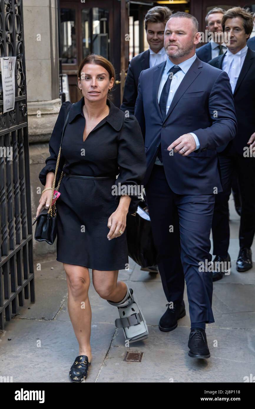 London Uk 17th May 2022 Coleen And Wayne Rooney Leave Court After Giving Evidence In The 