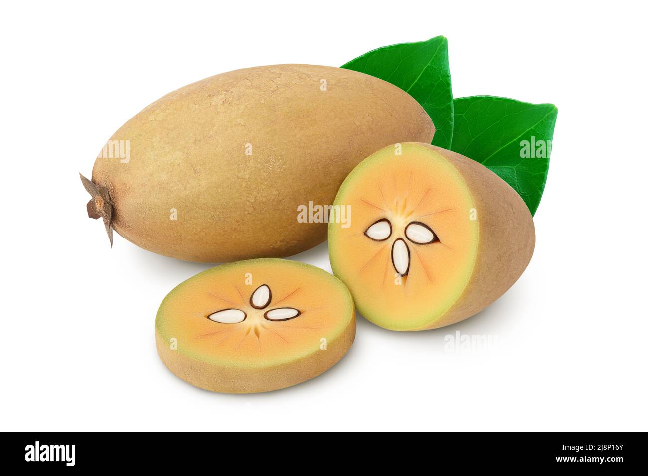 Sapodilla isolated on white background with clipping path and full depth of field Stock Photo