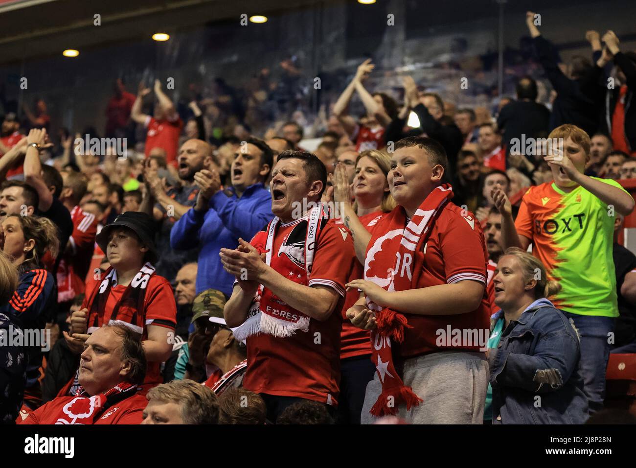 Nottingham Forest fans sing away Stock Photo Alamy