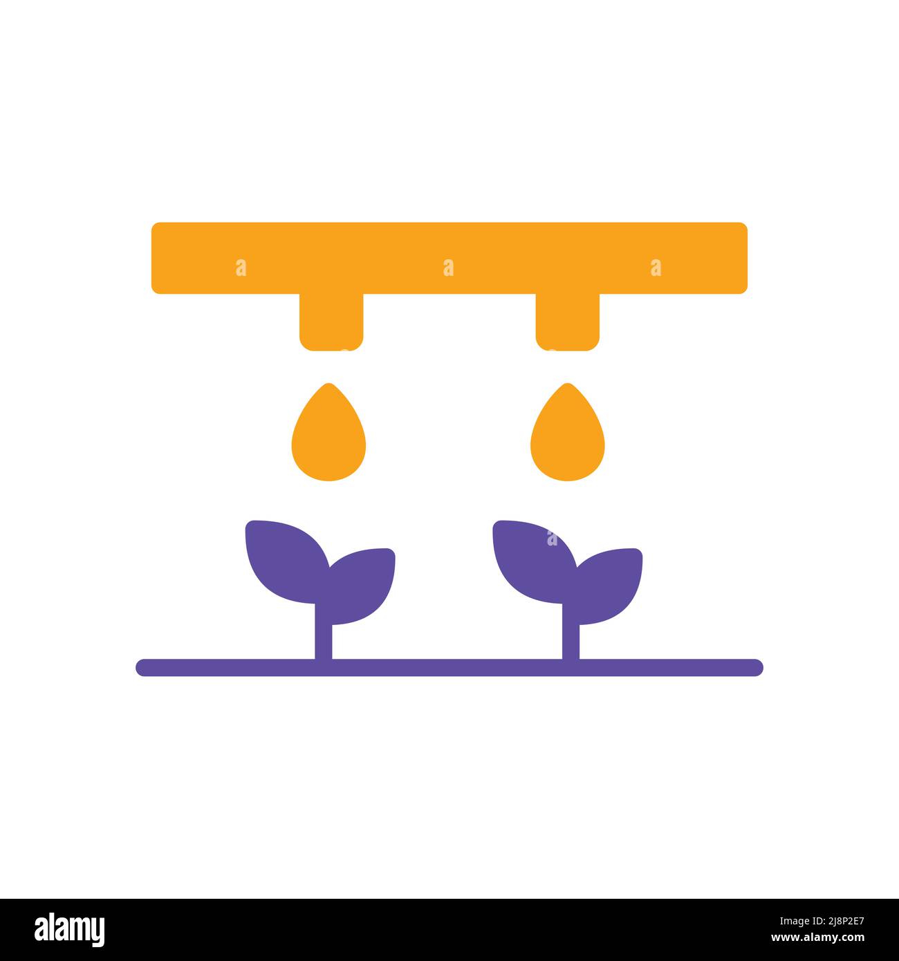 Drip irrigation system vector isolated glyph icon. Agriculture sign ...