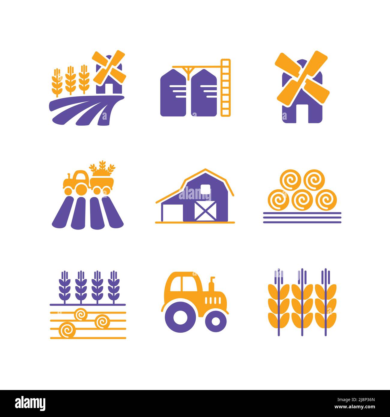 Farm Field glyph isolated vector icon. Agriculture sign. Graph symbol ...