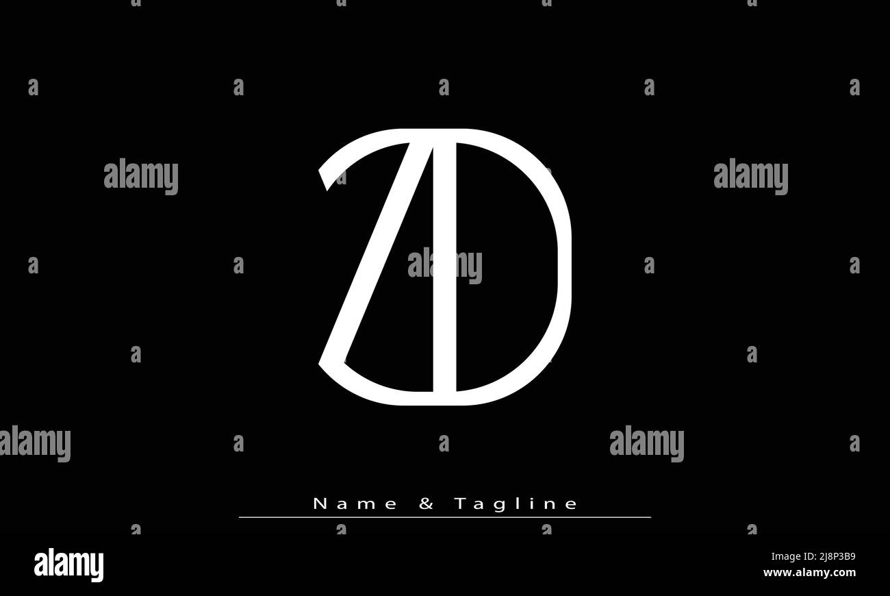 Alphabet letters Initials Monogram logo ZD , DZ Stock Vector