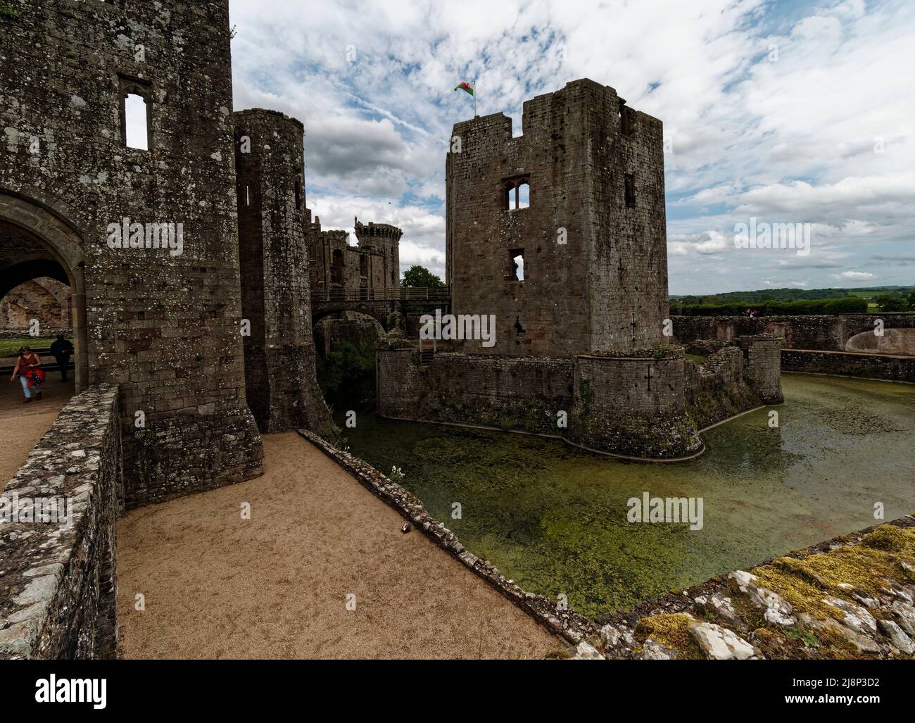 Raglan Castle, South Wales, UK Stock Photo