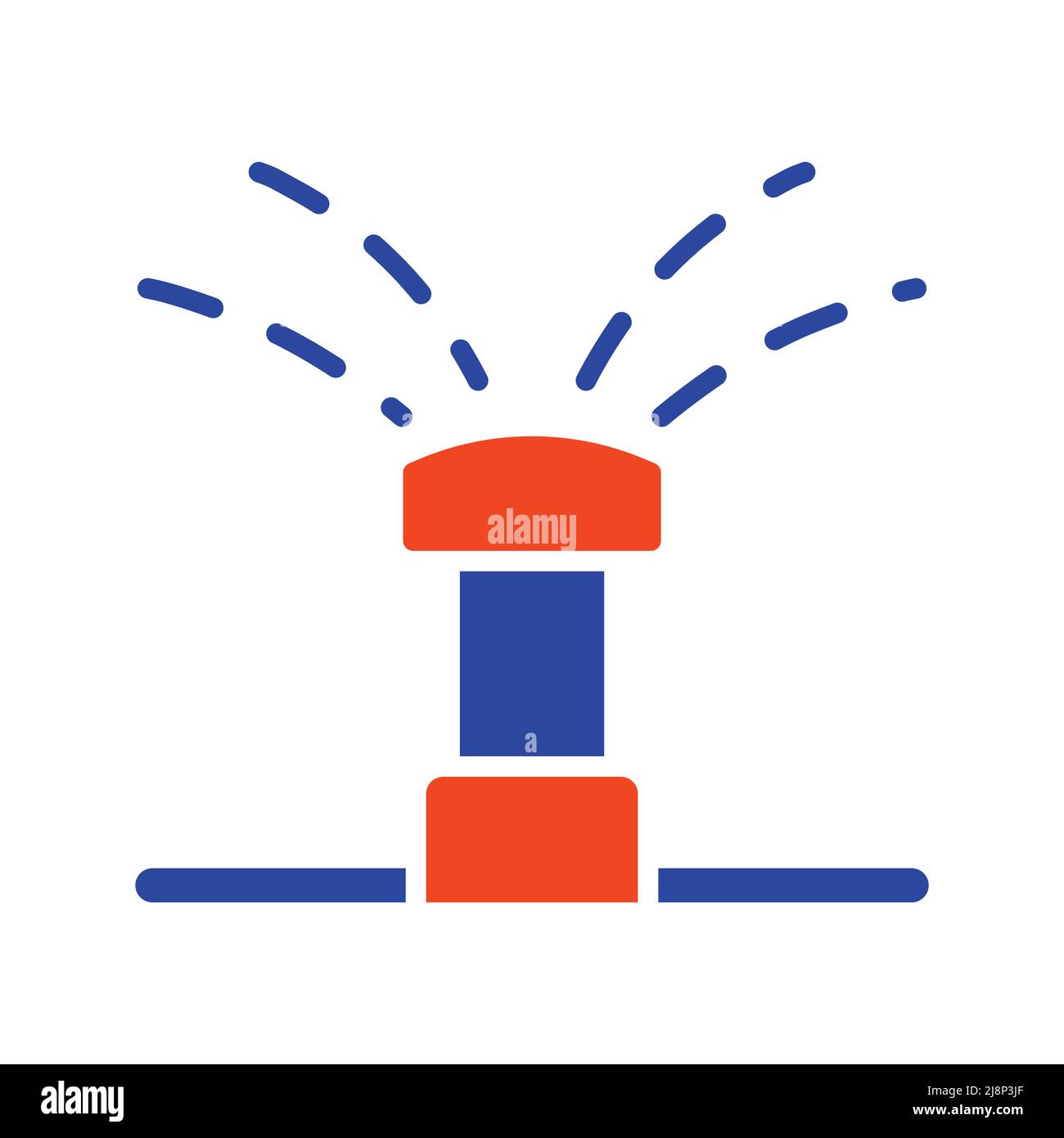 Garden automatic water sprinkler vector glyph icon. Graph symbol for