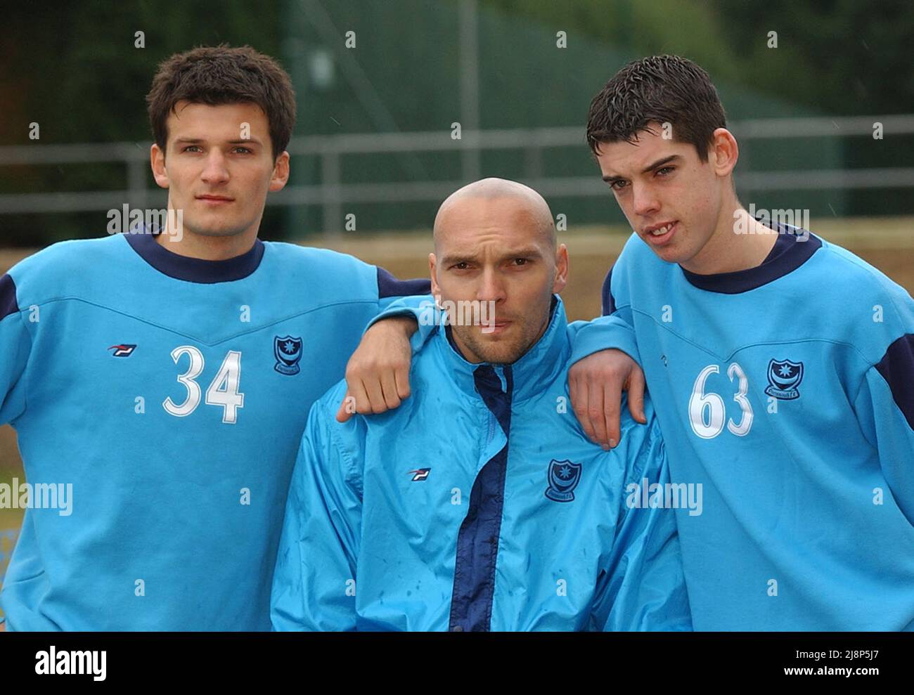 PORTSMOUTH UNVEIL THEIR NEW SIGNINGS. L TO R. SEBASTIEN OLZSAR, IVICA MORNAR AND RICHARD DUFFY
