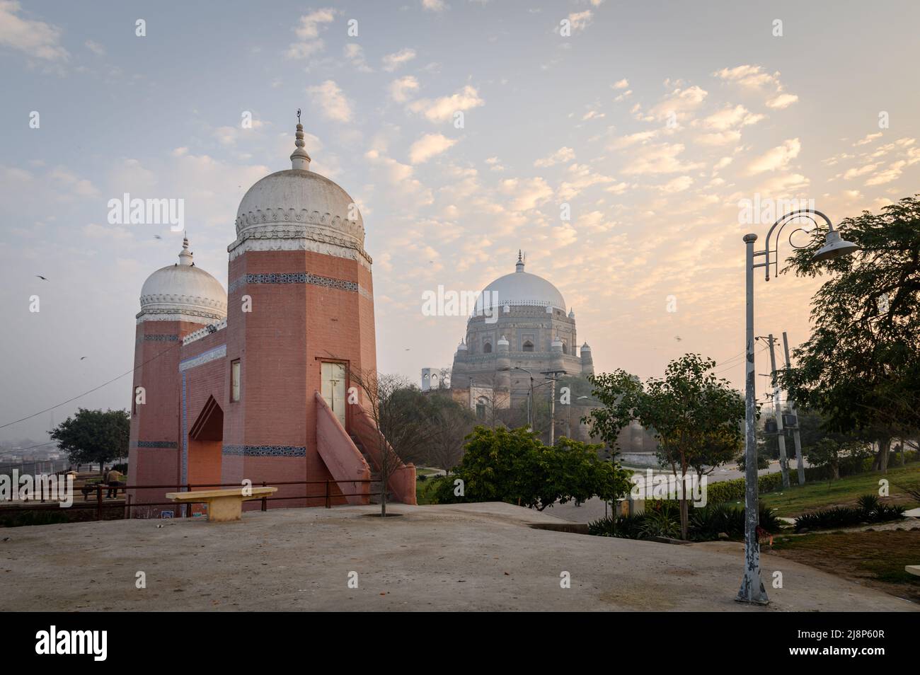 Multan's most prominent landmark, now largely in ruins except for its gate and part of the outer walls and bastions, is Qasim Bagh Fort Stock Photo