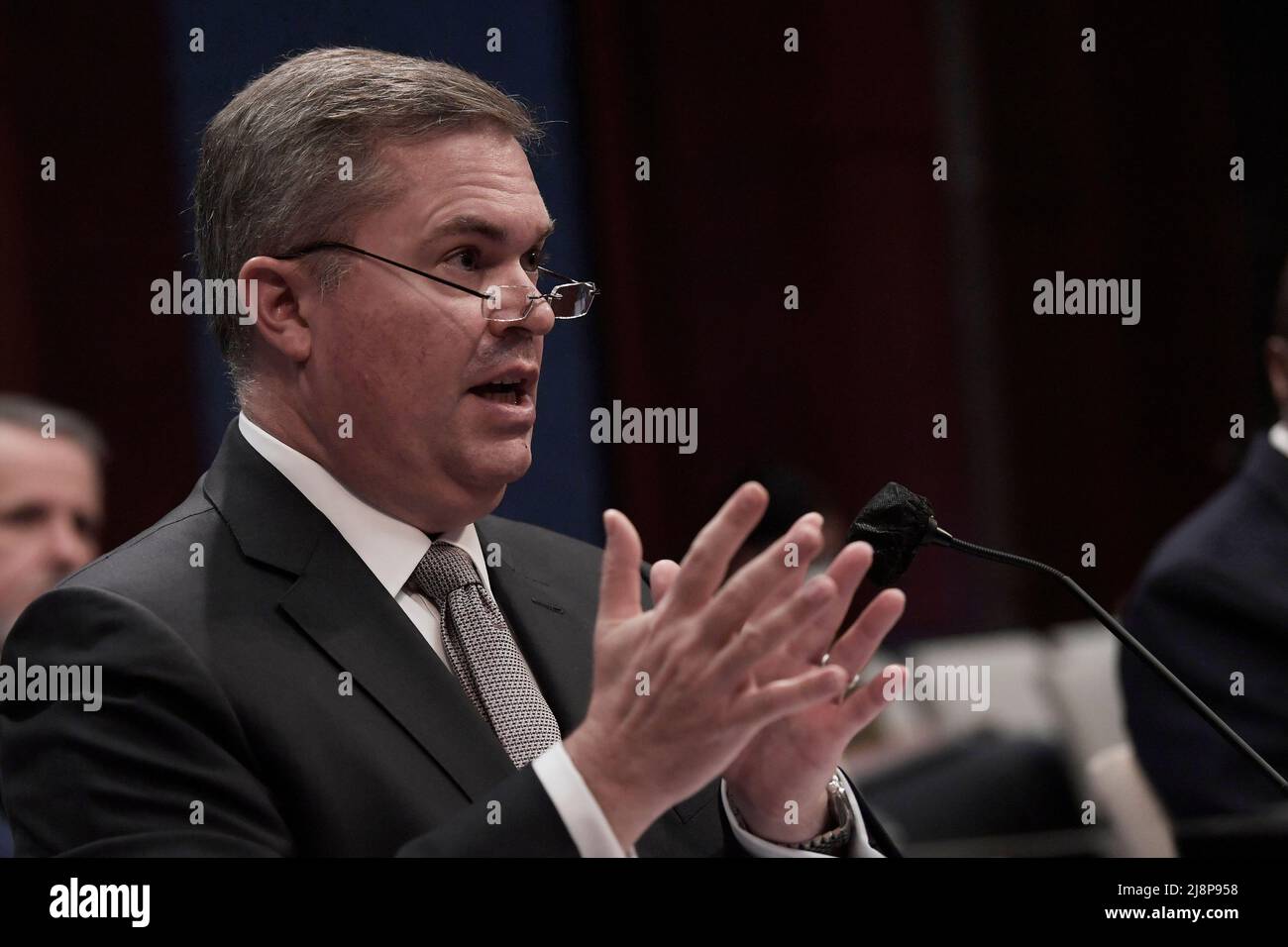 Washington, United States. 17th May, 2022. Deputy Director of Naval Intelligence Scot W. Bray testifies before House Intelligence Committee during a hearing about Unidentified Aerial Phenomena at HVC/Capitol Hill in Washington. Credit: SOPA Images Limited/Alamy Live News Stock Photo
