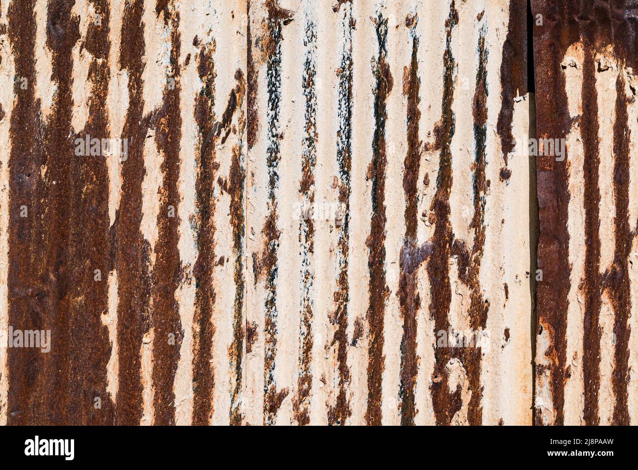 Old rusty corrugated steel sheet background Stock Photo