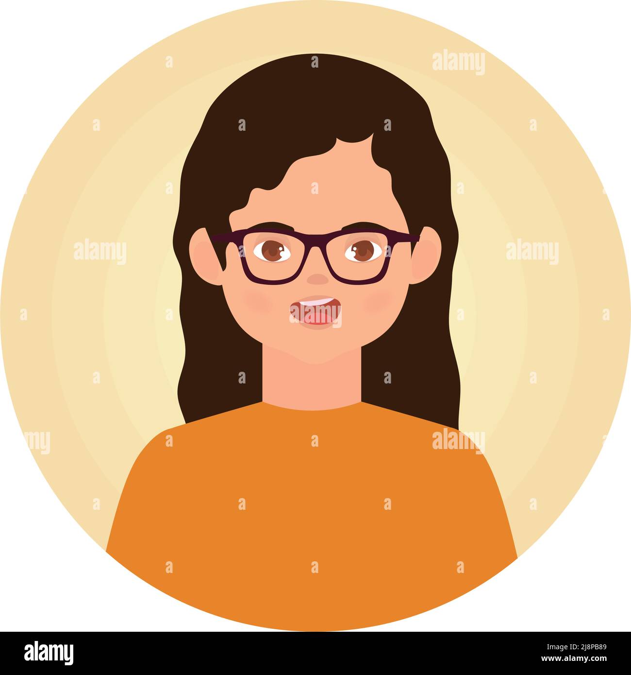 Girl wearing eyeglasses Stock Vector Images - Alamy