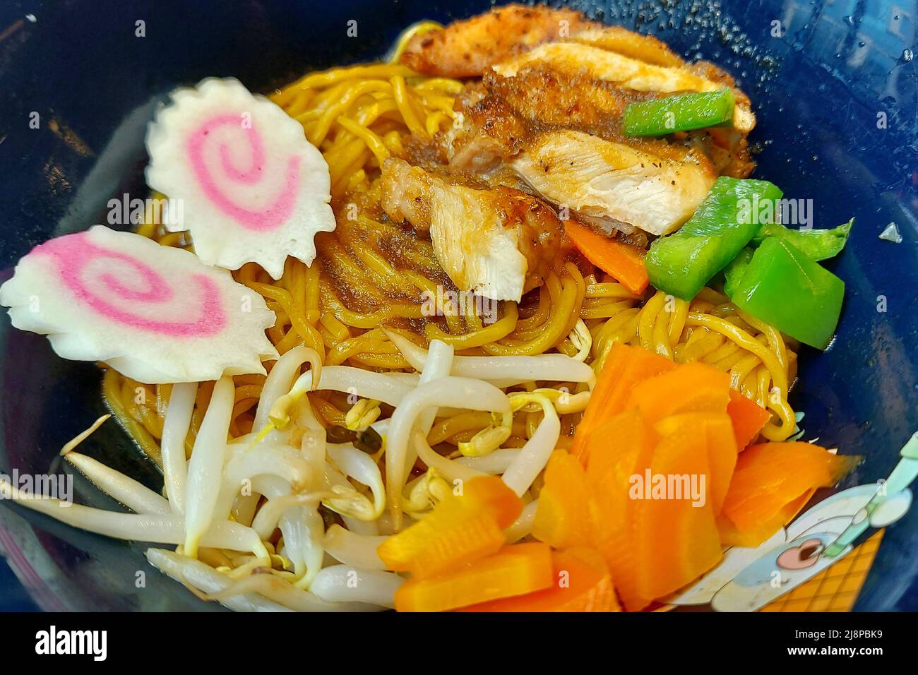 Ramen served with various toppings