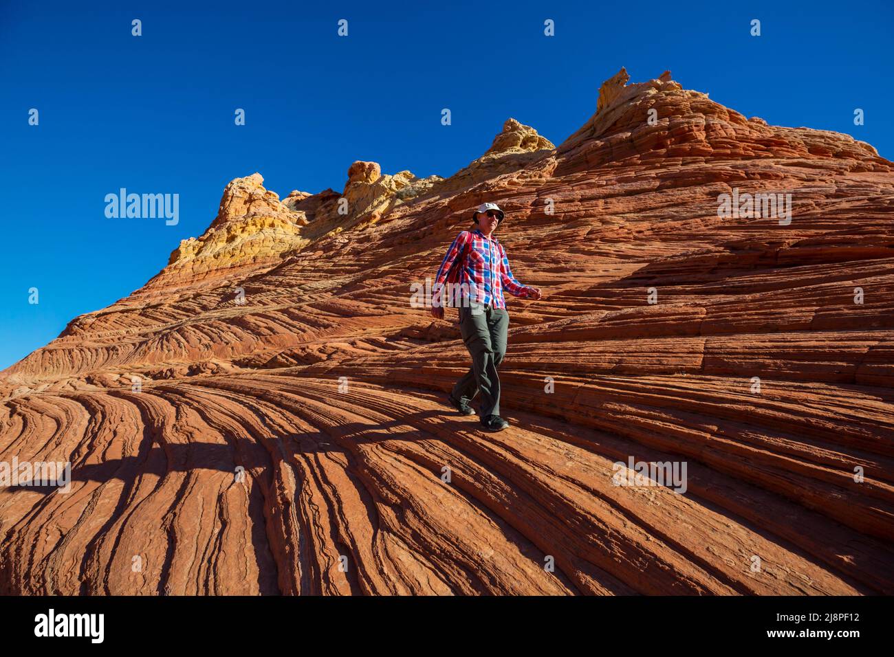 Hike in the Utah mountains. Hiking in unusual natural landscapes