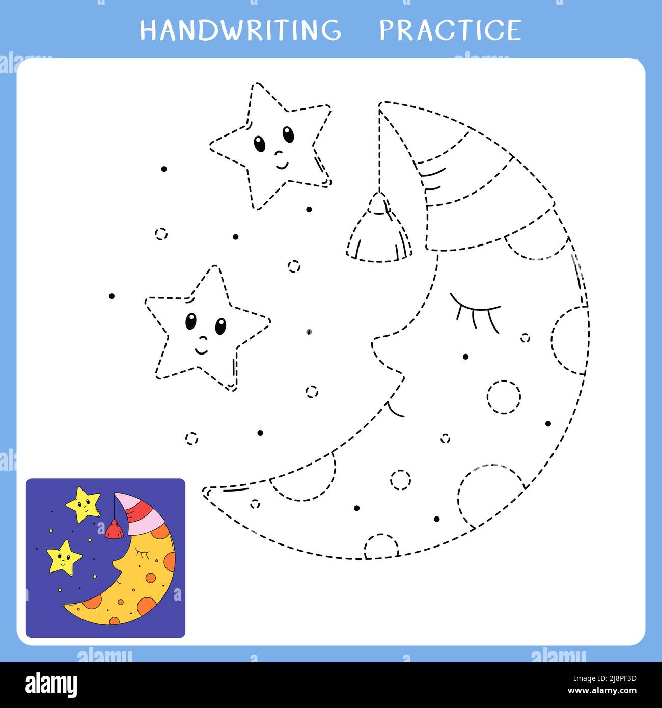 Crescent moon coloring page hi-res stock photography and images