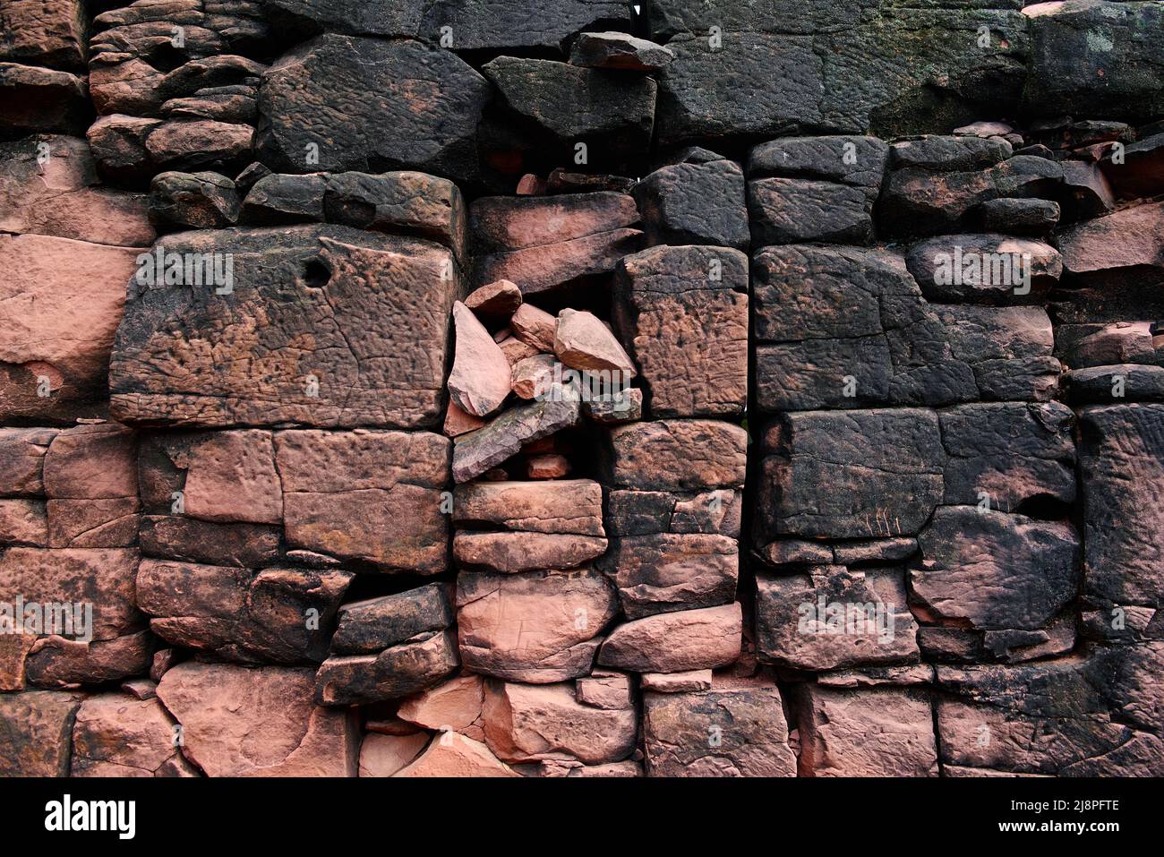 The ancient stone wall background Stock Photo - Alamy