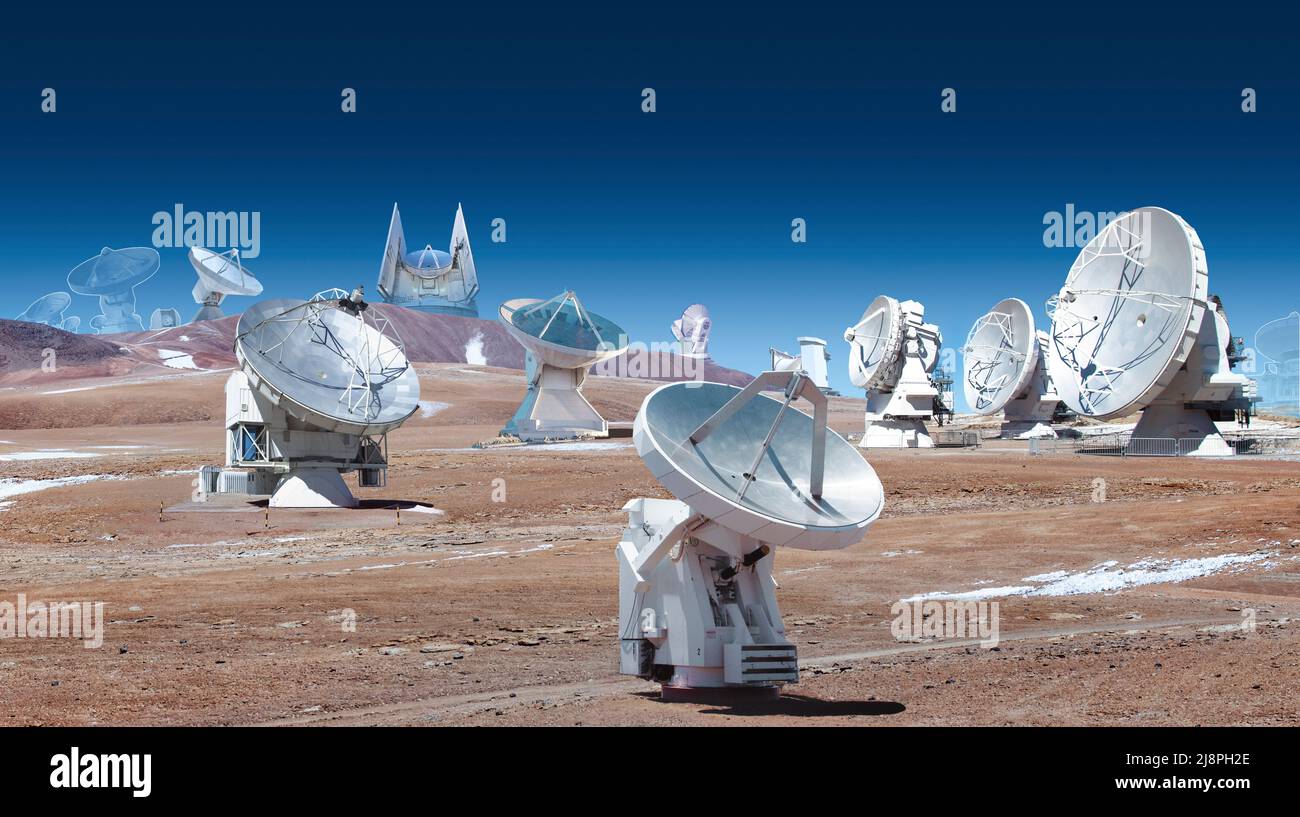 Event Horizon Telescope observatories, composite image Stock Photo Alamy