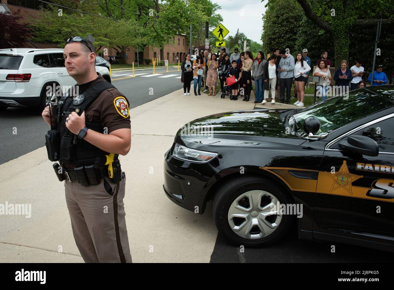 Fairfax County Sheriff's Deputies provide crowd control for the