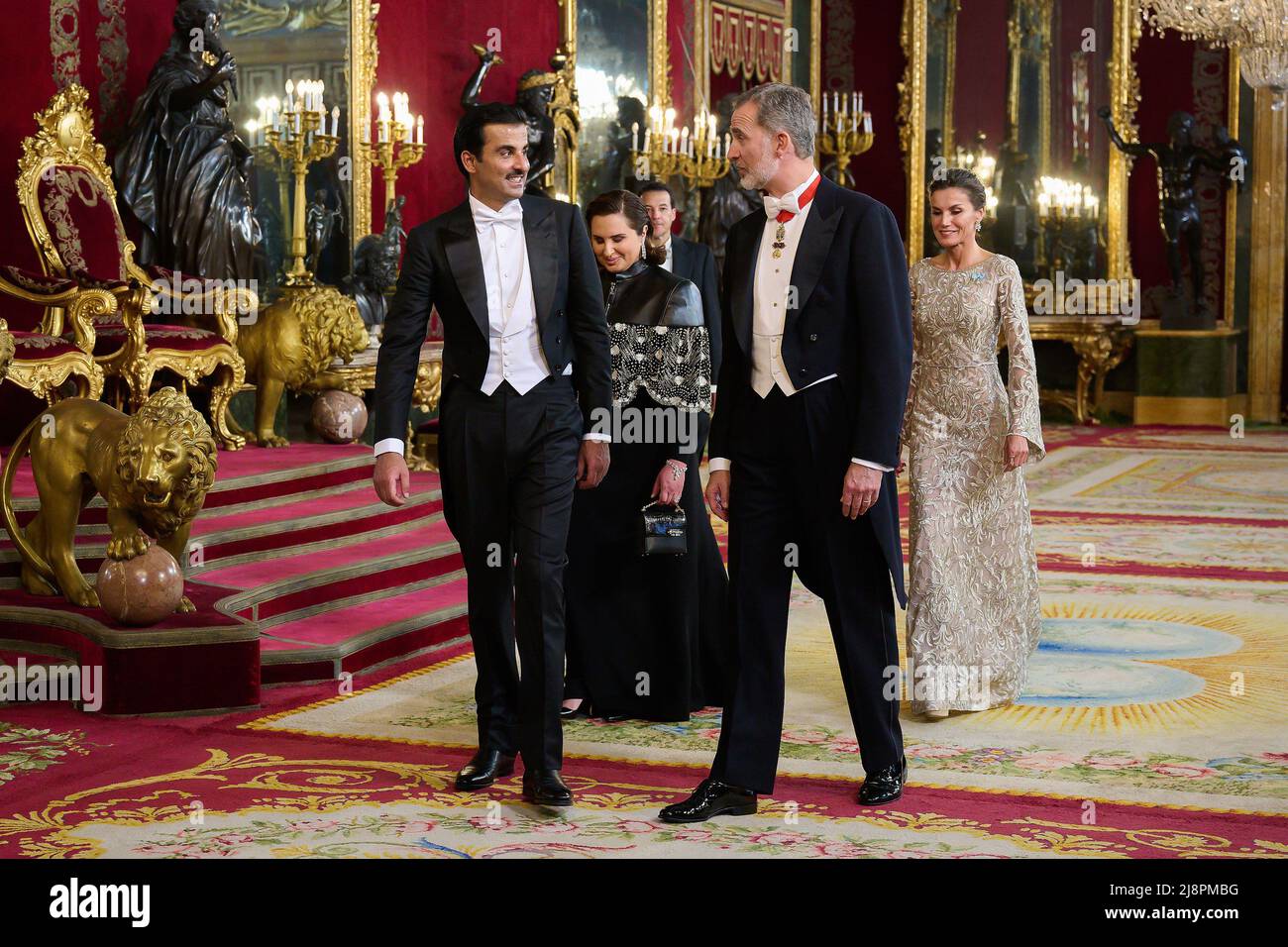 Madrid, Spain. 17th May, 2022. King Felipe VI of Spain (R) and Emir of ...