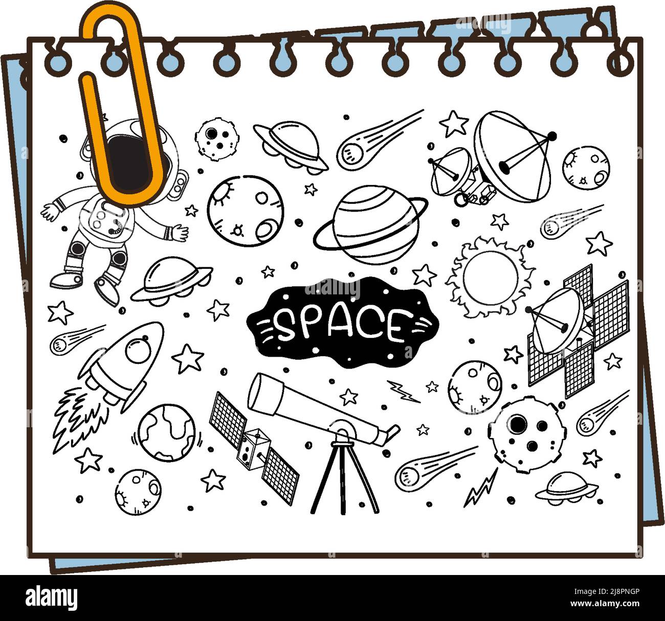 Hand drawn doodle icons on paper illustration Stock Vector Image & Art ...