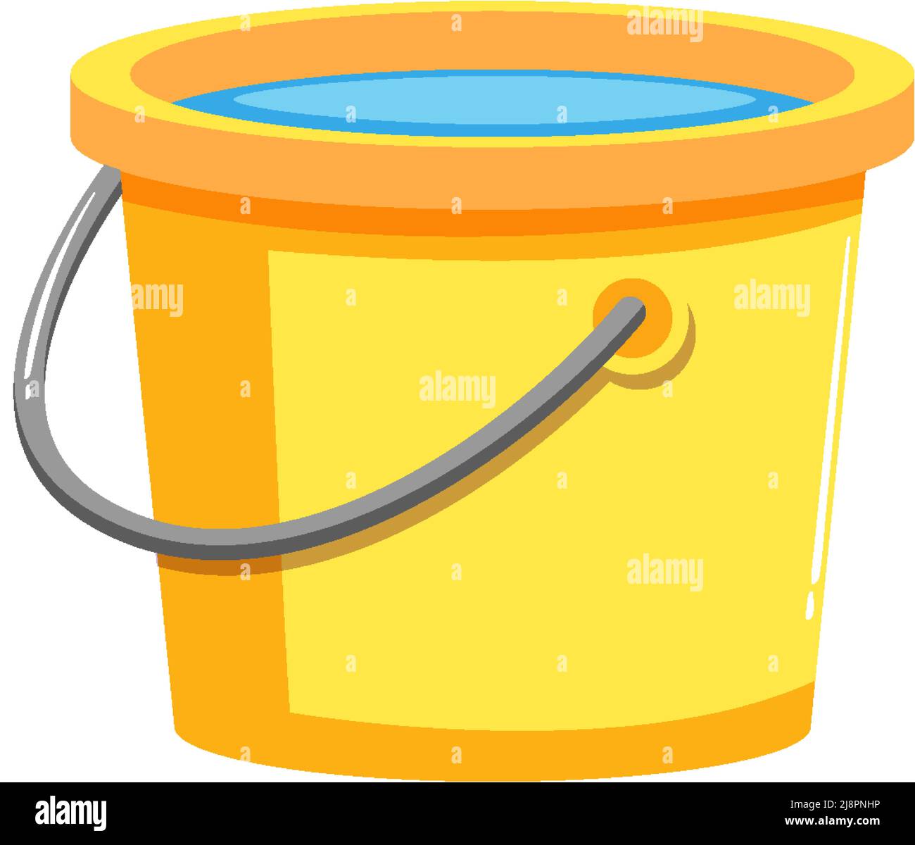 Bucket with water on white background illustration Stock Vector Image