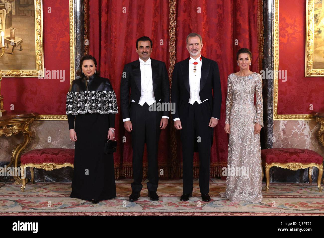 King Felipe of Spain and Queen Letizia receive Sheikh Tamim bin Hamad ...