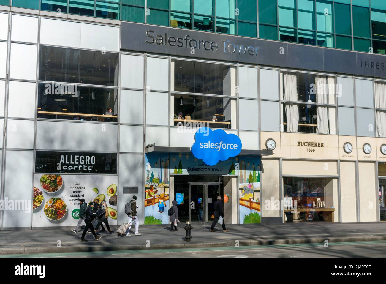 Exterior view of the entrance to Salesforce Tower building - New York, USA, 2022 Stock Photo