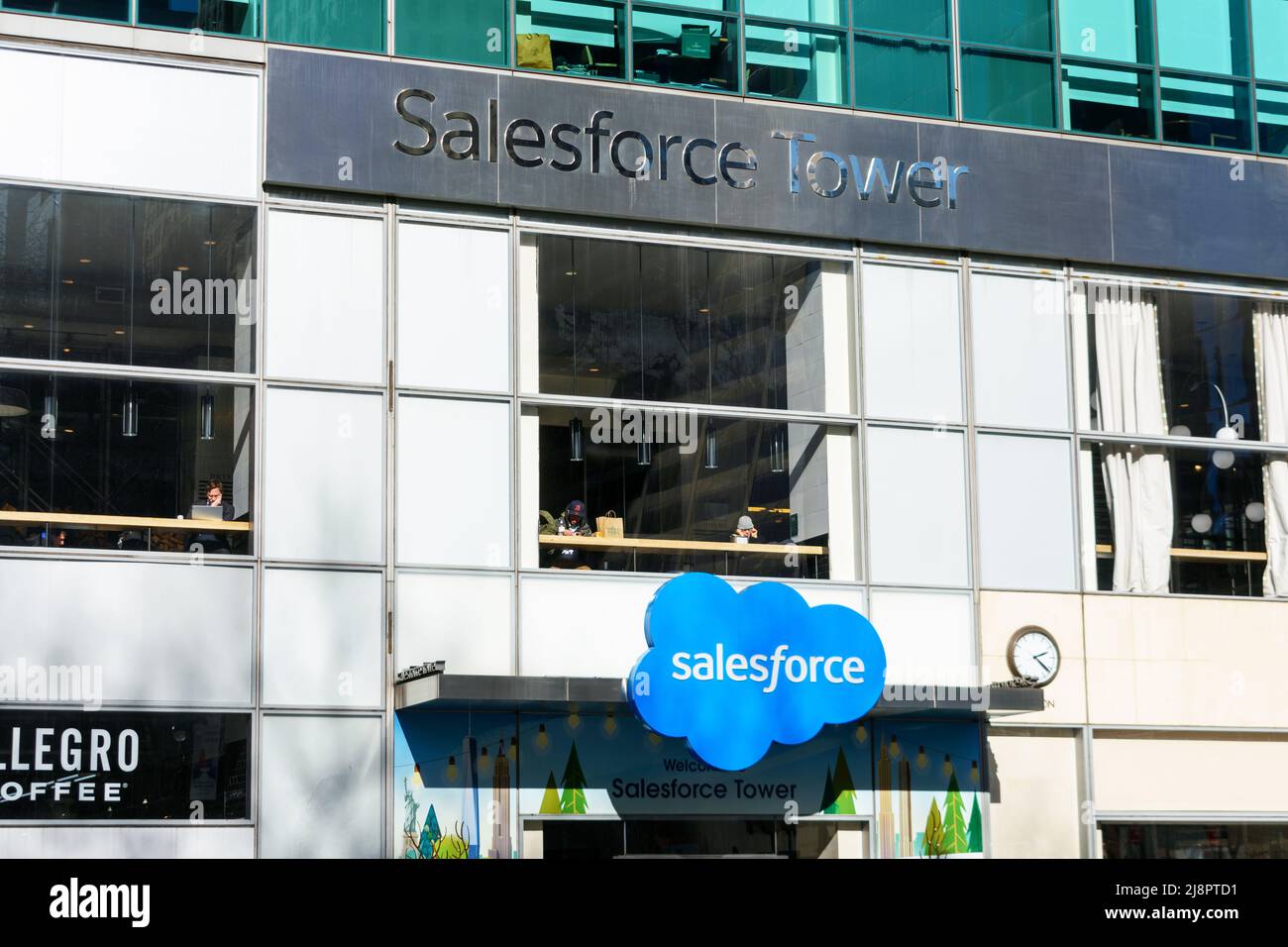 Salesforce sign, logo on Salesforce Tower building - New York, USA, 2022 Stock Photo
