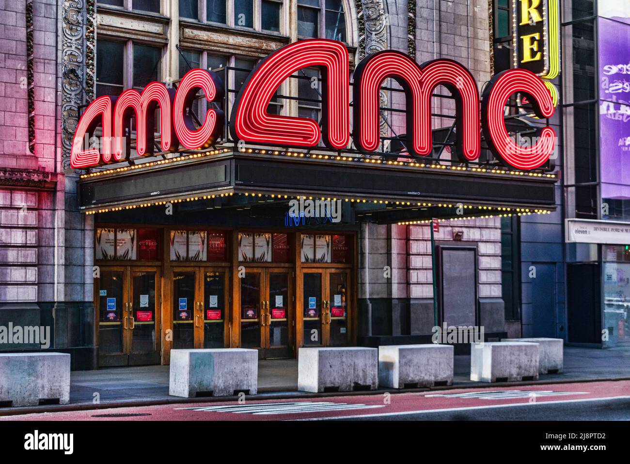 AMC Empire 25 movie theater entrance in Times Square. - New York, USA, 2022 Stock Photo