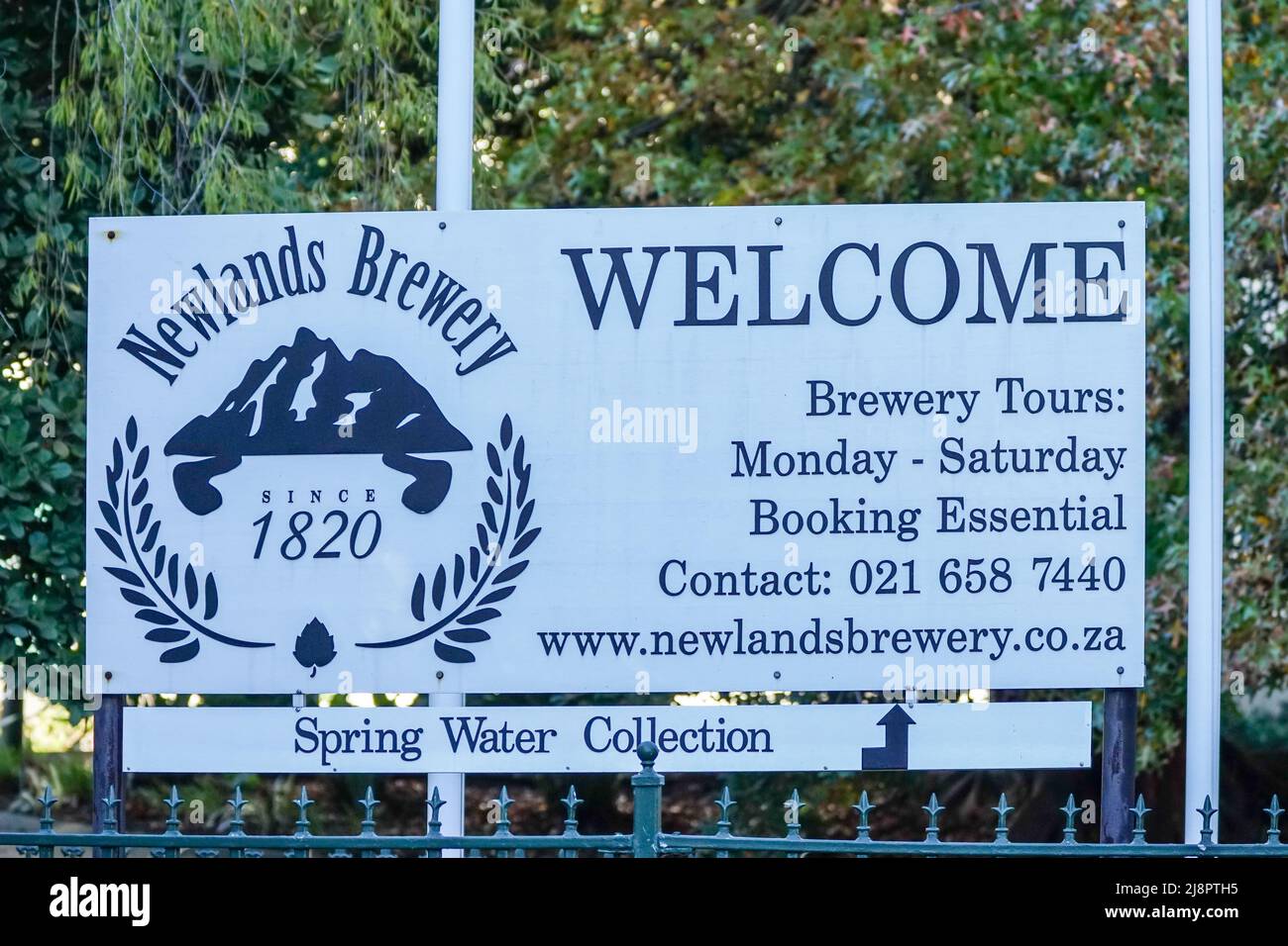 Newlands brewery sign or signage for brewery tours concept travel and
