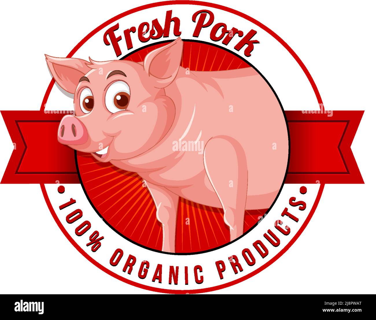Pig cartoon character logo for pork products illustration Stock Vector ...