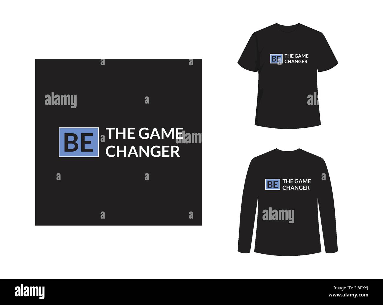 Be the Game Changer t-shirt with a black shirt mockup. Front view ...